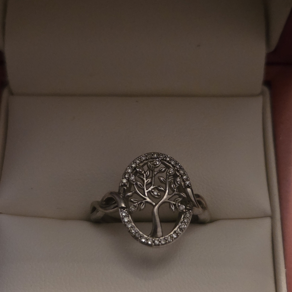 Elegant Silver Tree of Life Ring